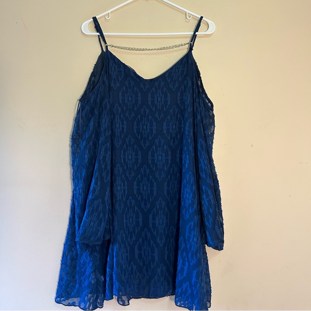 Guess Blue Blouse with Chain Medium